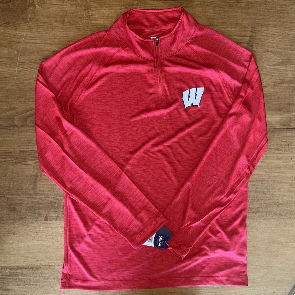 NEW Wisconsin Badgers‎ Fanatics Classic Homefield Quarter-Zip Top Red Men's Med - Picture 2 of 8